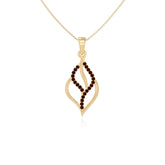 natural garnet leaf necklaces in yellow gold vermeil